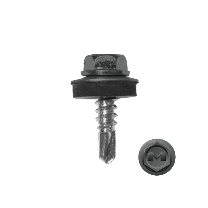 Саморез по металлу Daxmer 5,5х19 (250шт) сверло №3 RAL 7042